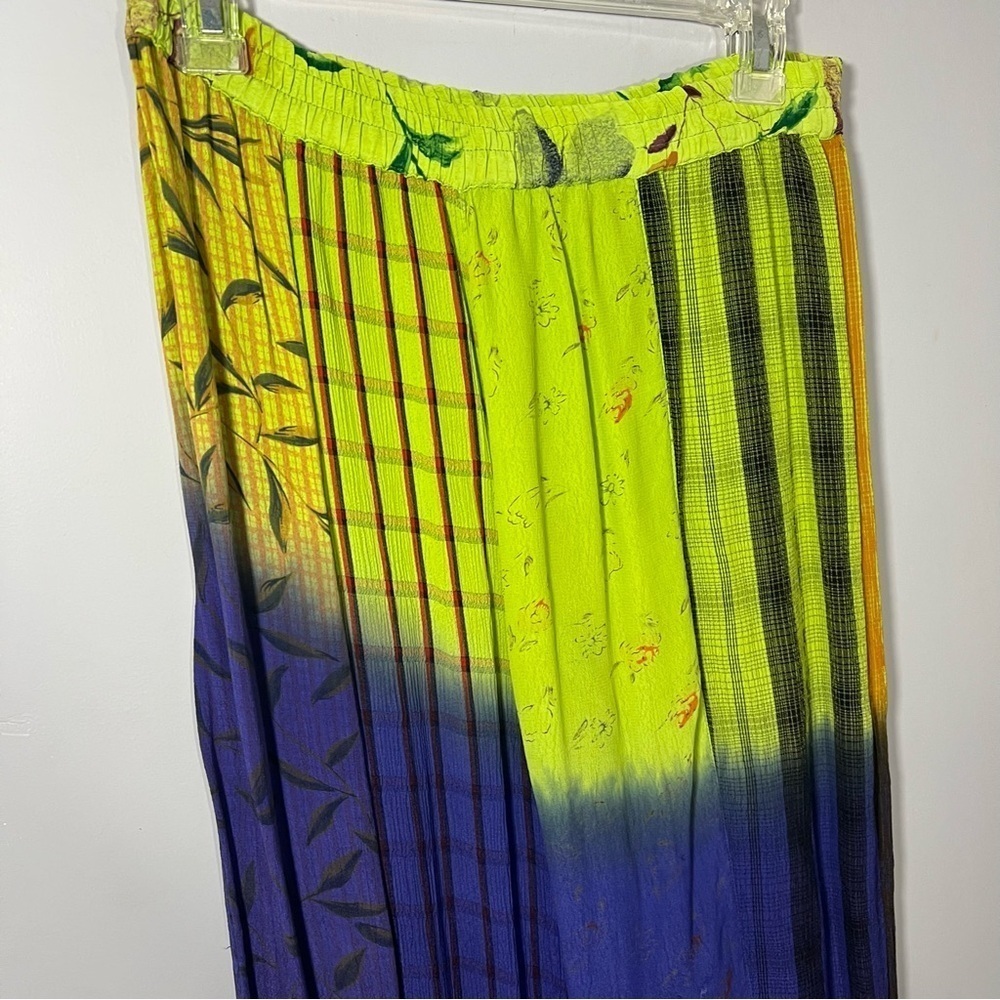 Sacred Threads neon pallozo wide leg pants flowy bohemian festival gypsy hippie - Picture 9 of 13